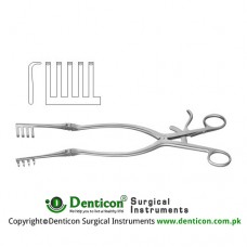 Adson Self Retaining Retractor 4 x 5 Blunt Prongs Stainless Steel, 33 cm - 13"